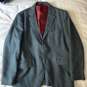 Vintage Green/Teal Wooly Blazer, Size 38